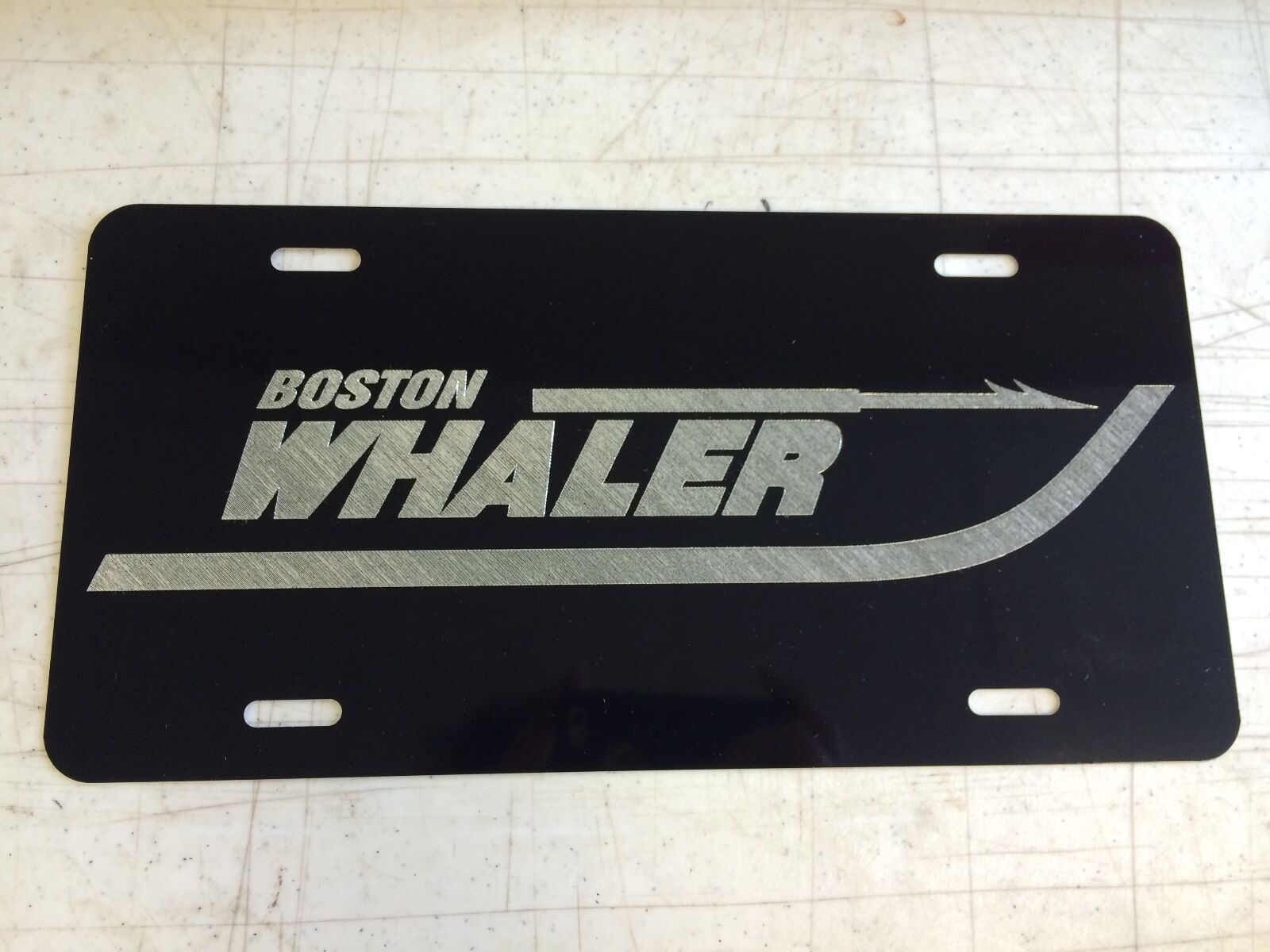 BOSTON WHALER Car Tag Diamond Etched on Aluminum License Plate