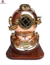 NauticalMart Scuba Us Navy Mark V Divers Helmet Copper Brass Diving Hood  