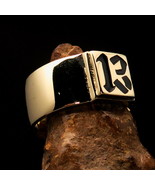 Nicely crafted Men&#39;s Lucky Number Ring Black 13 - Solid Brass - $28.00