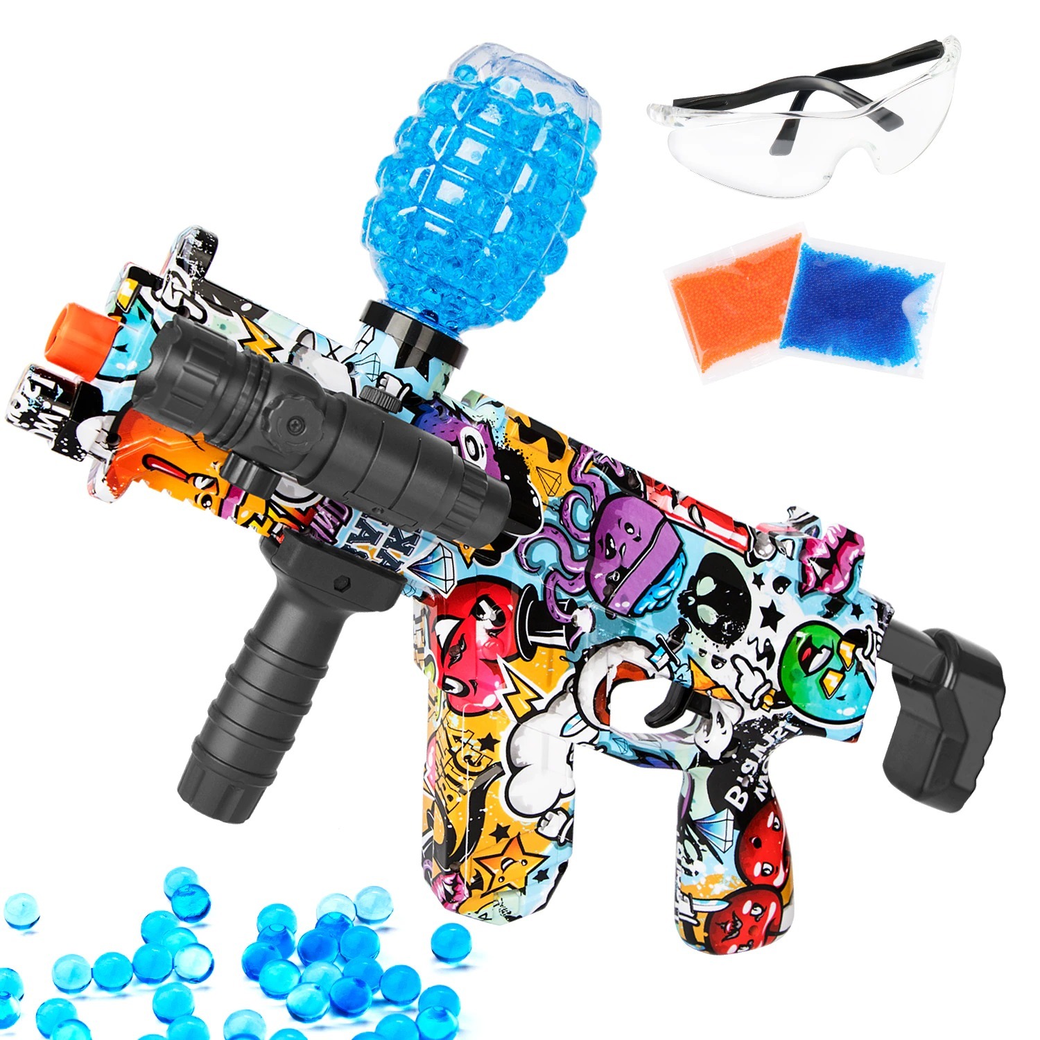 Electric Gel Blaster MP5 Toy Gun with 10000 Gel Ball Water Beads ...