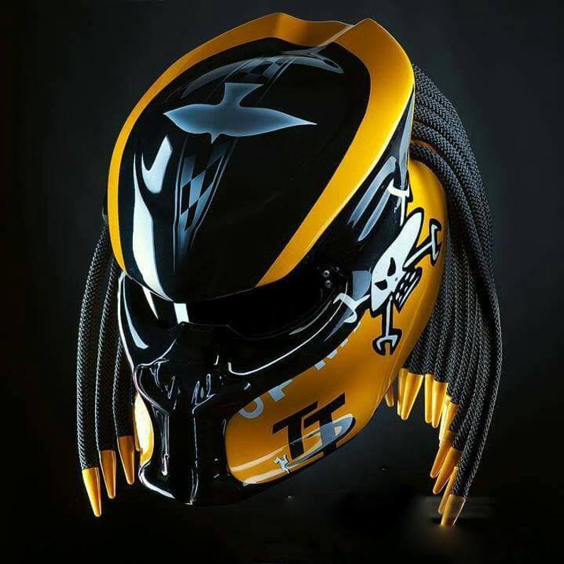 Geourgeous !!Predator Motorcycle Helmet Street Fighter Orange Helmet