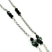 925 STERLING SILVER LONG 25" NECKLACE BIG MURANO GLASS DROP, SPINEL HEMATITE image 4