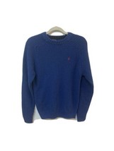 Vintage Polo By Ralph Lauren Blue Crew Neck Tight Knit Sweater Size S Bu... - $40.93