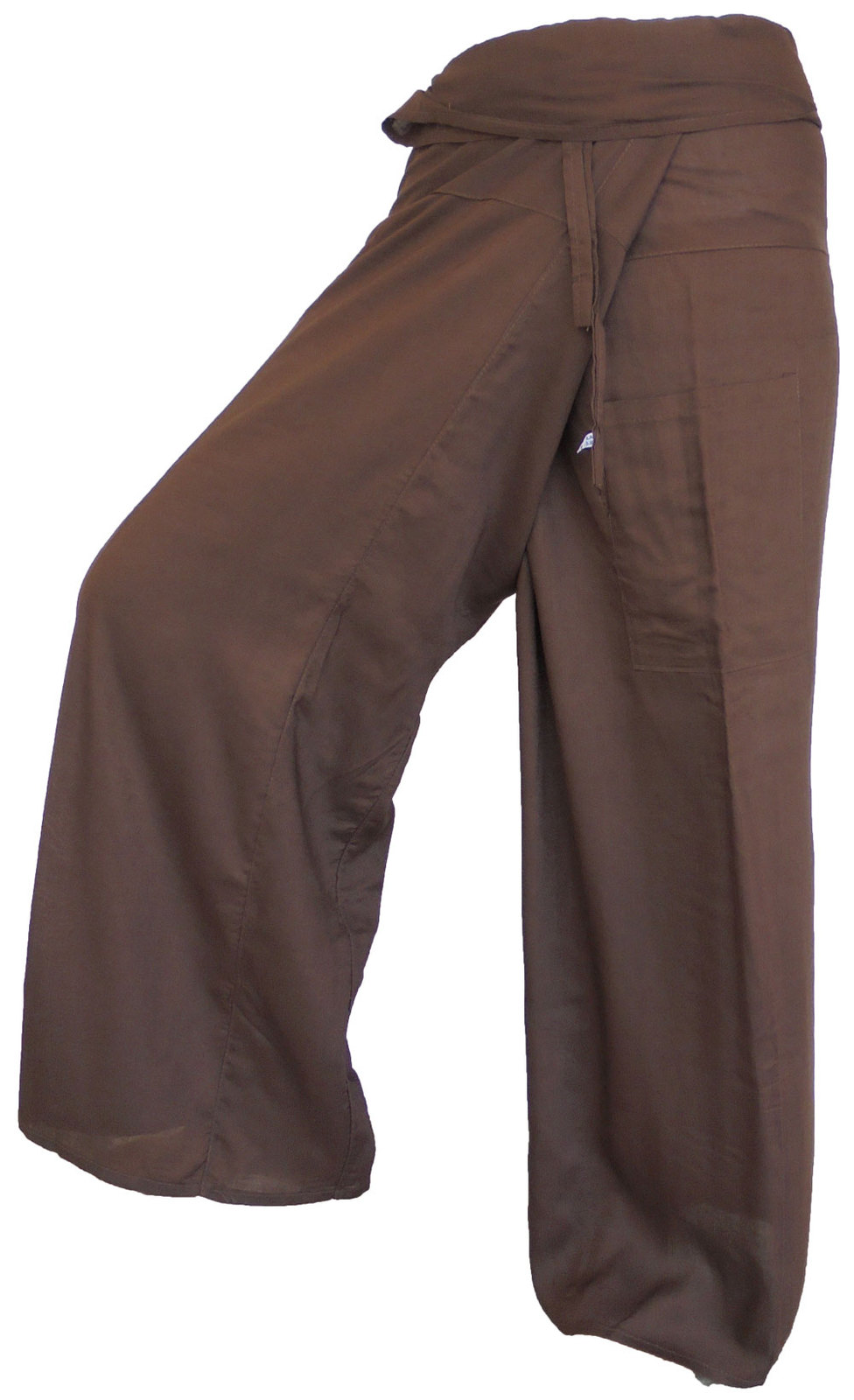 Primary image for FISA09 darkbrown Fisherman Pants Fisher Wrap Thai Yoga pants trousers Sport