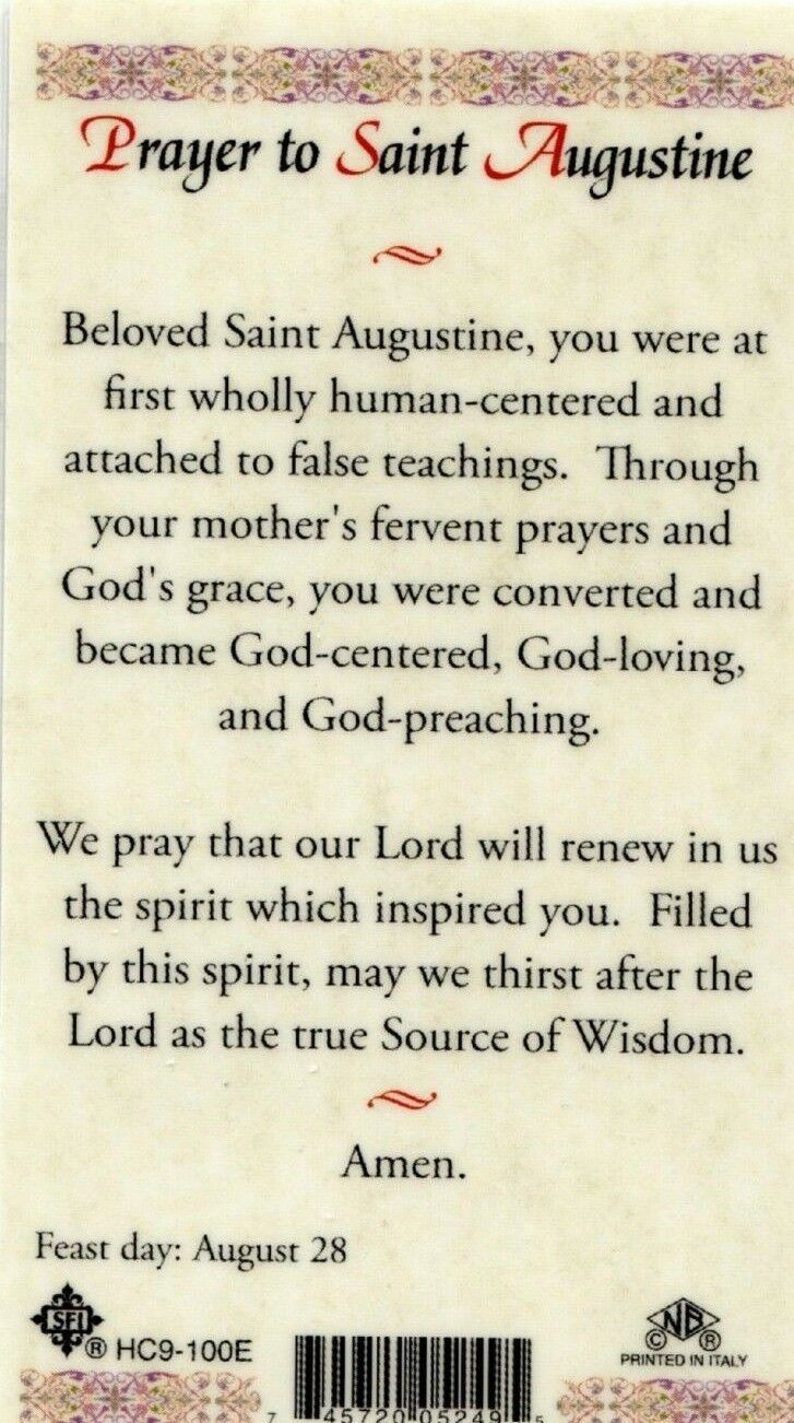 Prayer To Saint Augustine A Convert Eb444 Became God Centered