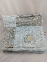 Blankets &amp; Beyond Elephant Green Baby Blanket About 30&quot; x 30&quot; - $12.95