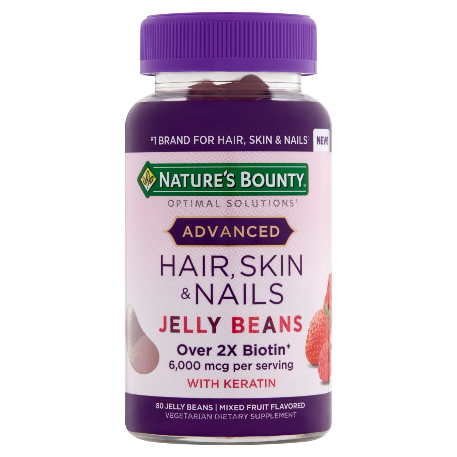 Nature's Bounty Advanced Hair, Skin & Nails Jelly Beans Dietary Supplement 80 ct