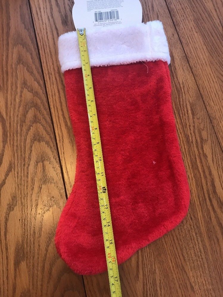 RED CHRISTMAS STOCKING WITH LEOPARD TOP Ships N 24h 