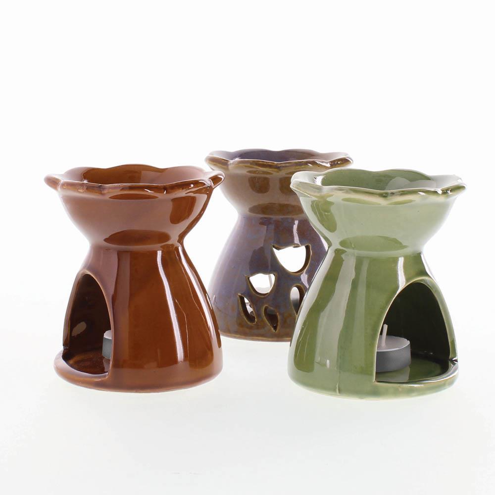 FLOWER Oil Warmer Wax Tart Burner Set of 3 Essential Oils & Diffusers