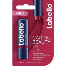 Labello Caring Beauty RED lip balm/ chapstick -1ct. FREE US SHIPPING - $8.76