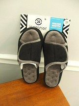 Nwt Isotoner Classics Women's Adjustable Black Slide Slippers Wide 6.5-7 - $18.80