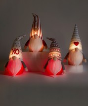 Valentine Fabric Gnome LED Light Up 12"  High Choice of 4 Designs  Good Luck