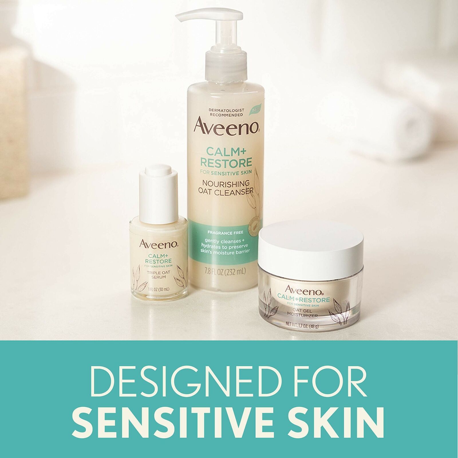 Aveeno Calm + Restore Nourishing Oat Facial Cleanser for Sensitive Skin ...