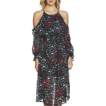 1.State Womens Rich Black Floral Printed Cold Shoulder Maxi Dress Size X... - $16.33