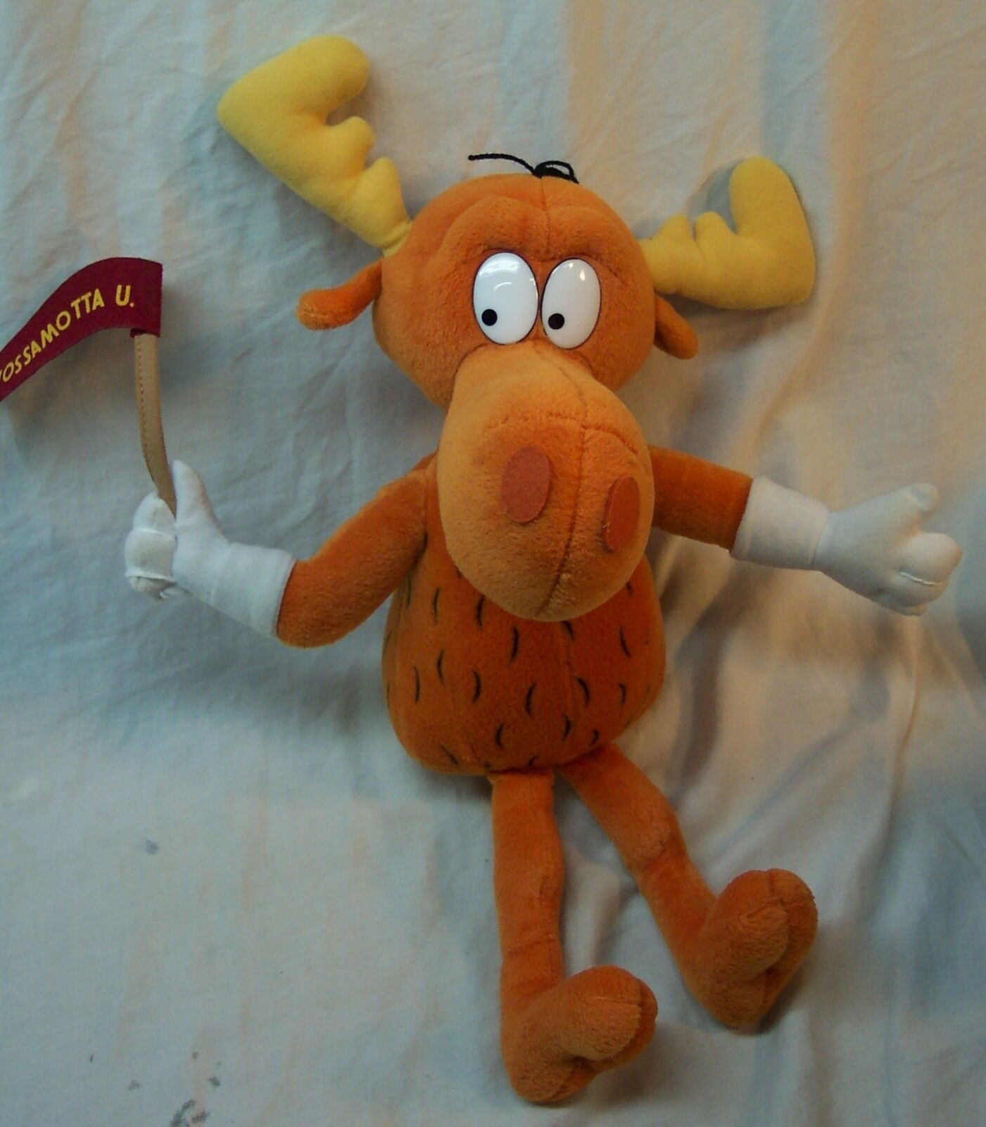 Rocky & BULLWINKLE MOOSE W/ WOSSAMOTTA U. FLAG 15