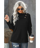 Avery Asymmetrical Buttons Cowl Neck Sweater - $33.35