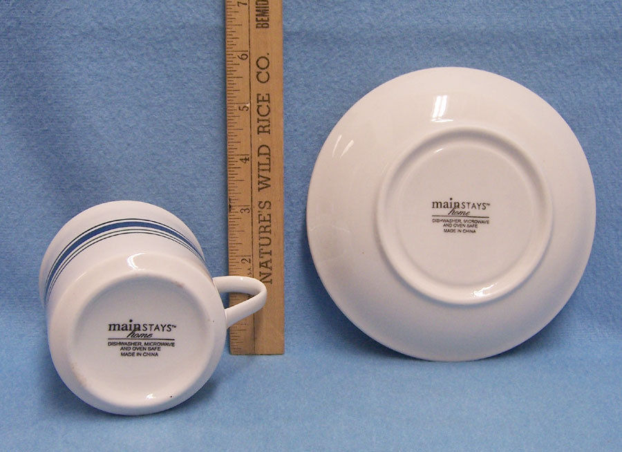 Mainstays Home White W Denim Cup Saucer And Similar Items