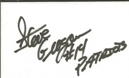 Steve Grogan Signed 3x5 Index Card Patriots Inscription