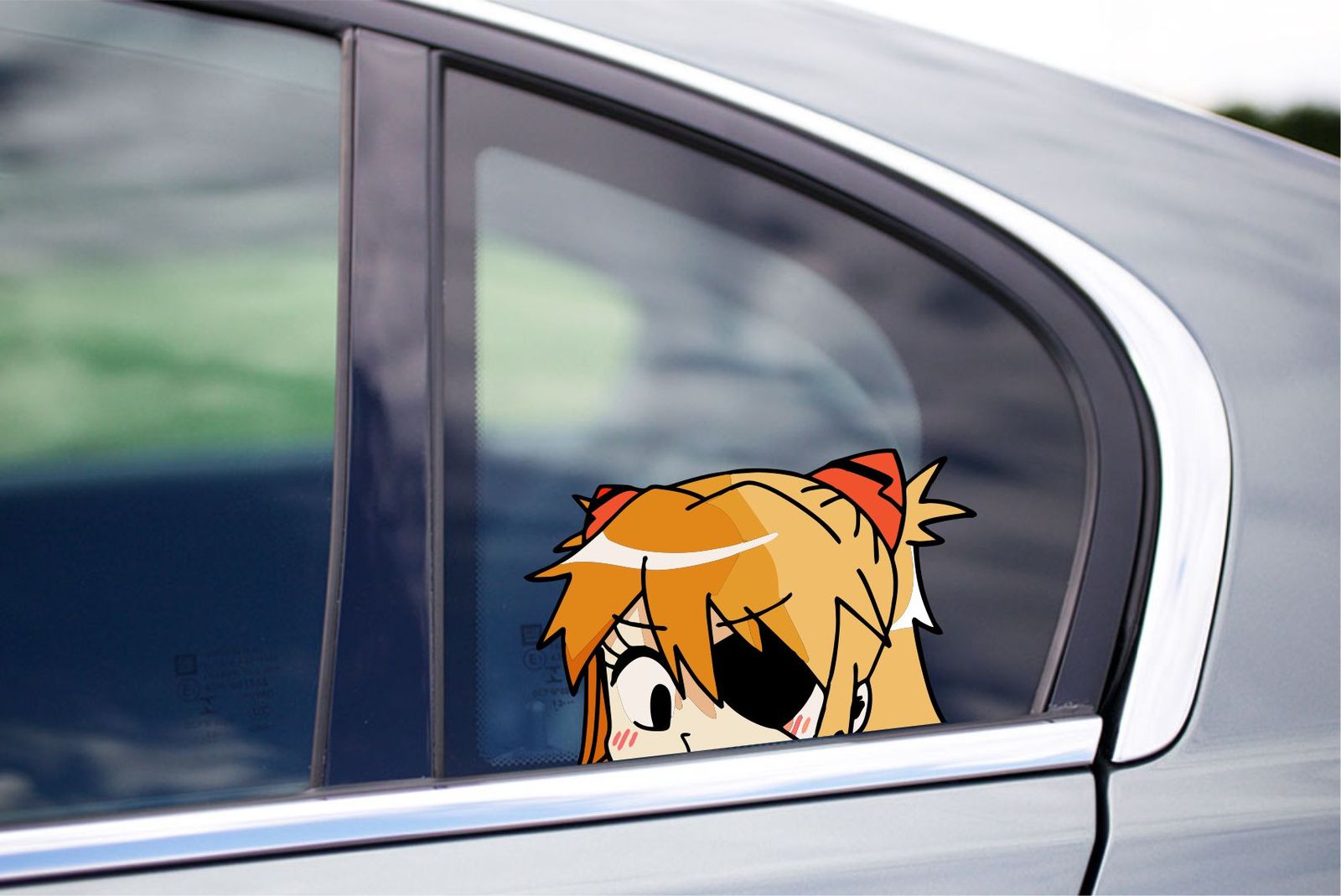 Asuka Peeker Peeking Window Vinyl Decal Sexy Anime Girl Stickers Movie