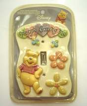 Disney Winnie the Pooh Ceramic Vintage Light Switch Wall Plate Flowers Happy NIP - $14.99