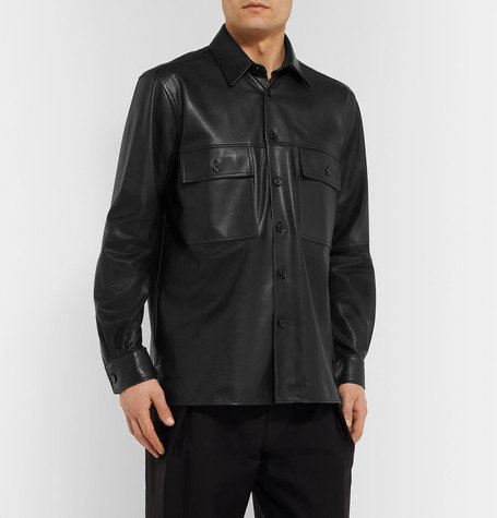 Designer genuine leather Handmade Man Leather shirt - Dress Shirts
