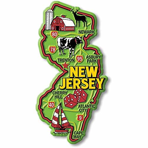 New Jersey Colorful State Magnet by Classic Magnets, 2.2 x 4.4, Collectible So