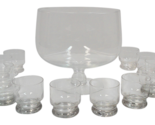 Vintage etched crystal footed punch bowl and cups set of 13 thumb155 crop