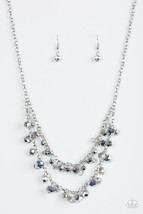 Paparazzi Jewelry Necklace Fashion Show Fabulous Silver Faceted Beads  - $4.50
