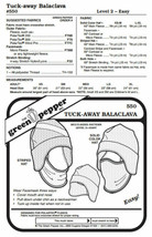 Tuck-Away Balaclava Face Mask Neck Warmer Hat #550 Sewing Pattern Only -- gp550 - $7.00