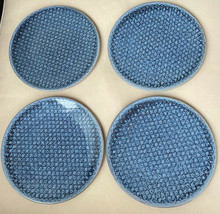4 Levi’s x Target Blue Denim Textured Stoneware Salad / Dessert Plates 8” New - $64.99
