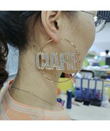 Personalized Name Custom Earrings With Rhinestones Women Fashion Jewelry... - $17.62+