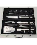 I) 21 Piece Stainless Steel BBQ Grill Accessory Tool Set in Aluminum Car... - $19.79