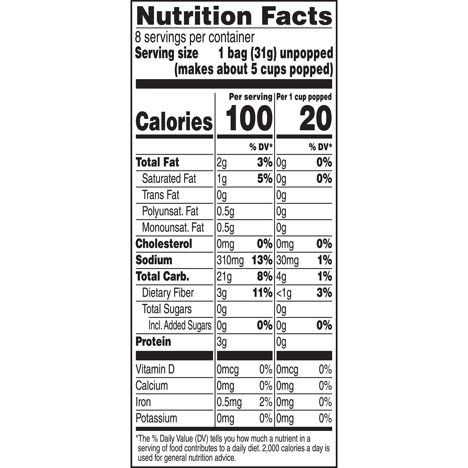 ACT II 100 Calorie Butter Microwave Popcorn, 8Count 1.1oz. Mini Bags (Pack of Popcorn