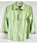 Talbots 6 Haberdashery Purple or Green Stripe Fitted Long Sleeved Blouse... - $47.64