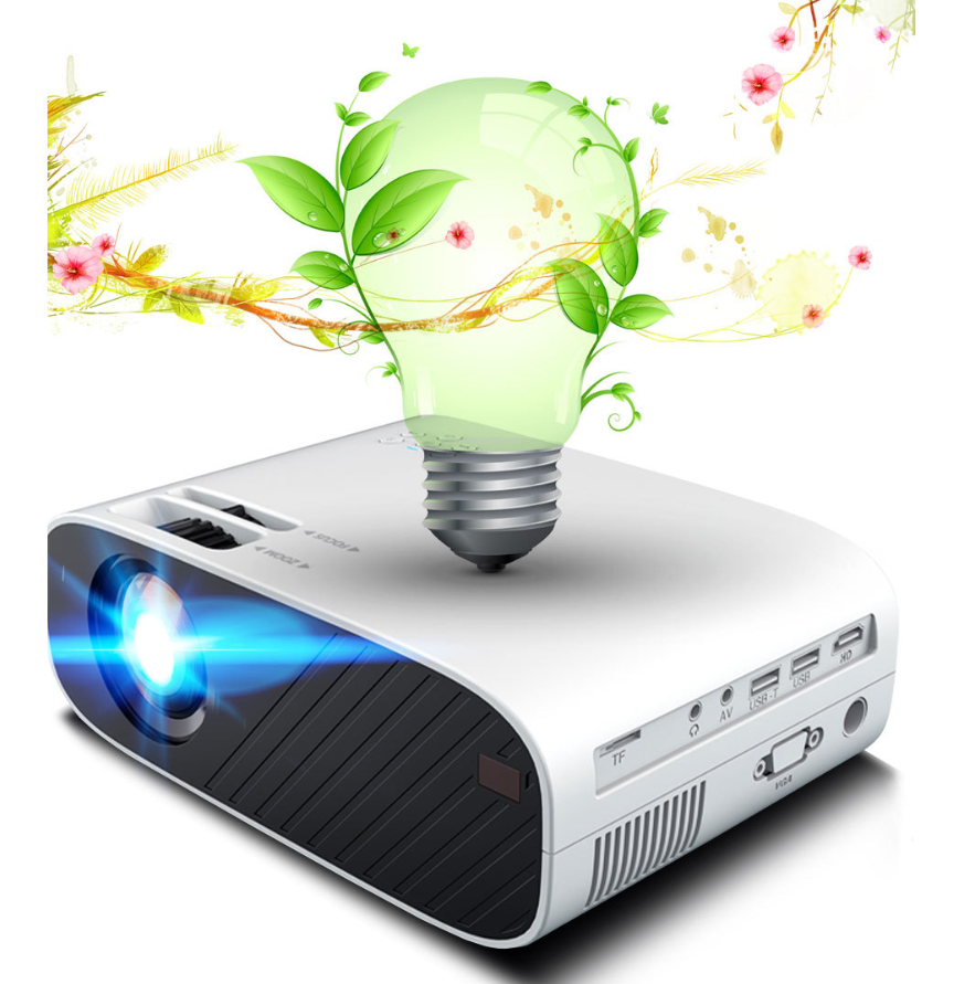 Color: White, Style: Mobile version, Model: UK - New portable projector
