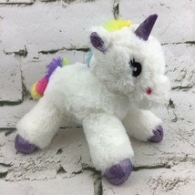Gitzy Plush Unicorn White Purple Sewn Eyes 5” Rattle Stuffed Toy - $11.88