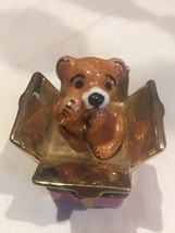 LIMOGES Porcelain Teddy Bear With Box - $114.84