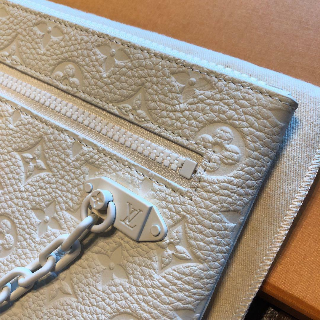Louis Vuitton Pochette Virgil Abloh Monogram Clutch Bag Chain White M67462 - Women&#39;s Handbags & Bags