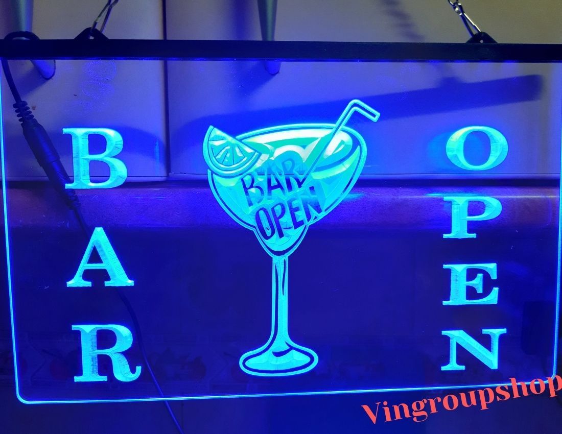 Bar Open Beer Cocktails Pub LED Neon Light Sign Gift Decor for Club Craft