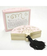 Muffy VanderBear Fan Shaped Porcelain Trinket Box Pink Gold Black Tassel... - $5.34