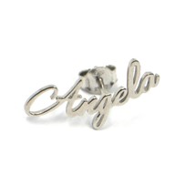 925 STERLING SILVER EARRINGS, WRITTEN NAME ANGELA, MADE IN ITALY image 1