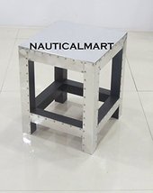 NauticalMart Aluminum Side Table Modern Stool