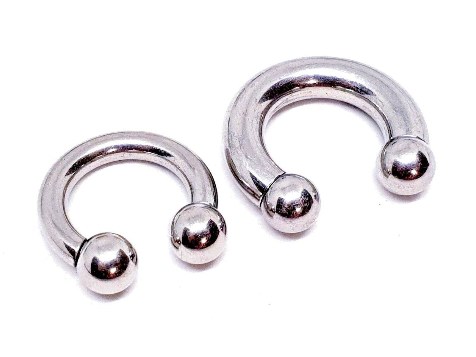 Horseshoe CBB Prince Albert Septum LARGE Gauge 6g or 2g 8mm Ball 16mm