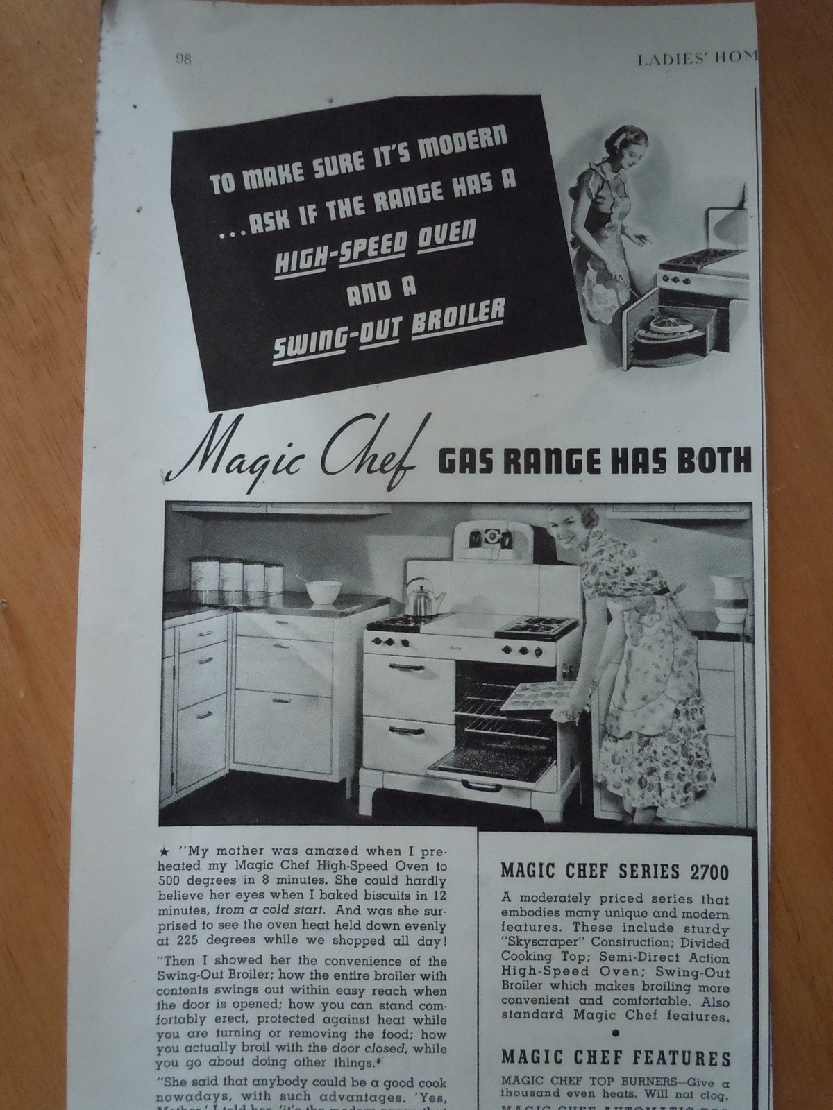 Vintage Magic Chef Gas Range Print Magazine Advertisements 1937