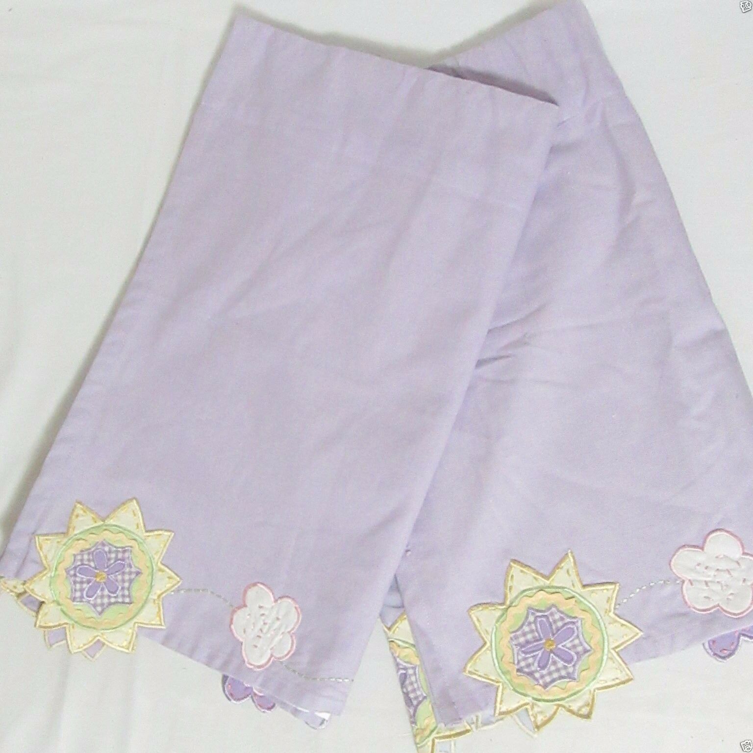 Pottery Barn Kids Embroidered Floral Sun and Clouds Lavender 2-PC Valance Set(s) - $32.00