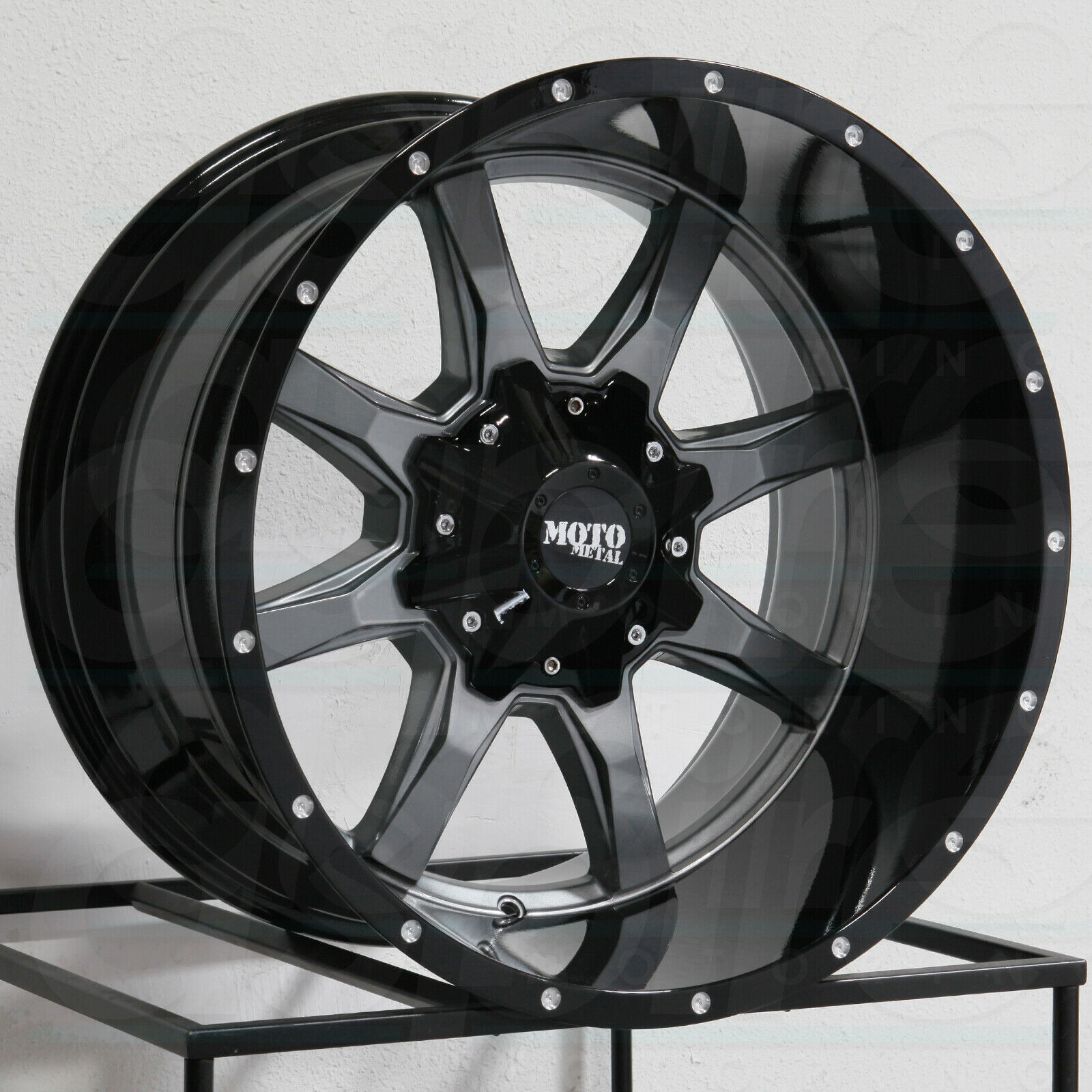 One 20x12 Moto Metal MO970 6x135/6x5.5 -44 Gunmetal Black Wheels Rims ...