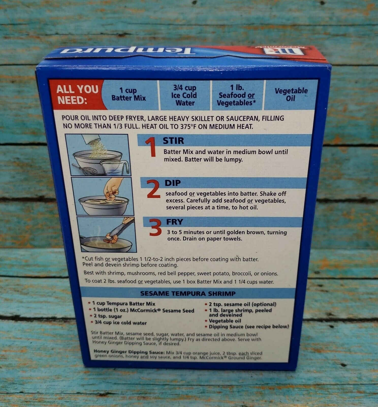 (1) McCormick Golden Dipt TEMPURA Seafood Batter Mix 8 oz No MSG BB 1/