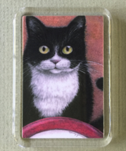 Cat Art Acrylic Small Magnet - Suppertime - $4.00
