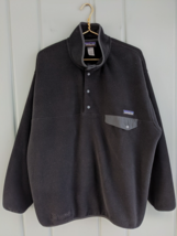 Patagonia Synchilla Snap T Pullover Mens Large Fleece Jacket Black L 25450 - $87.07
