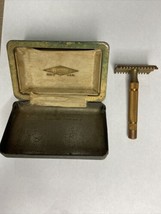 Vtg Brass 1930-1932 Gillette New Open Long Comb Common Bar Handle Razor - $70.00